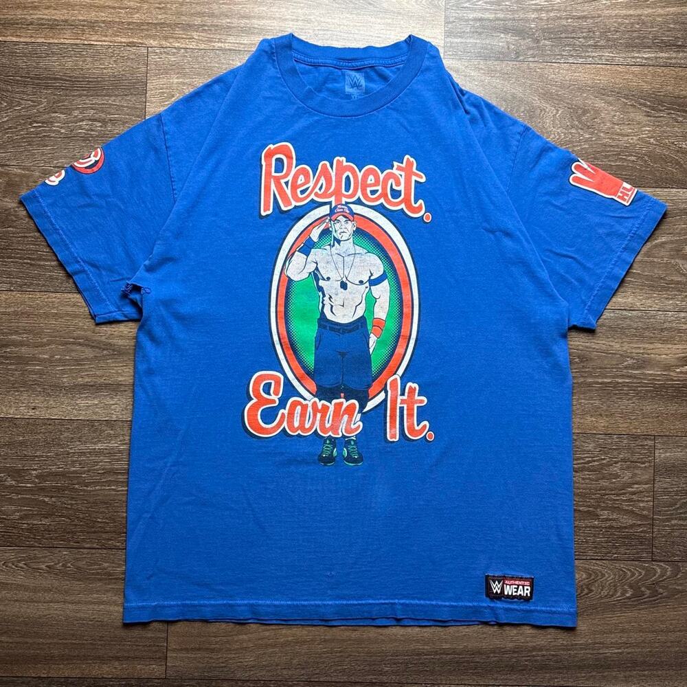 Blue WWE Respect Earn It Graphic Tee